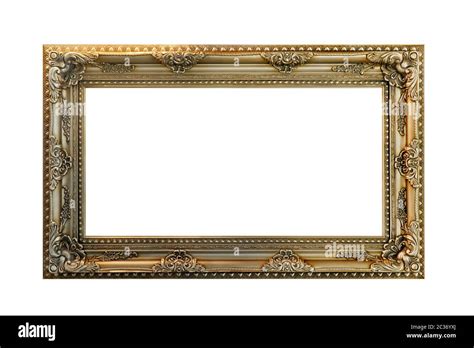 Gold Antique Carved Frame Isolated With Clipping Path Stock Photo Alamy