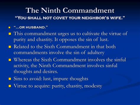 Ppt The Sixth And The Ninth Commandments Powerpoint Presentation