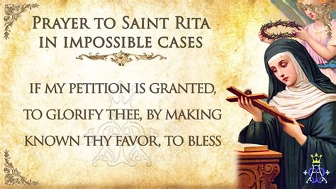Prayer To Saint Rita In Impossible Cases Very Powerful Youtube