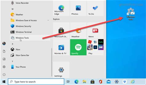 How To Create A Shortcut To The Windows Tools Folder
