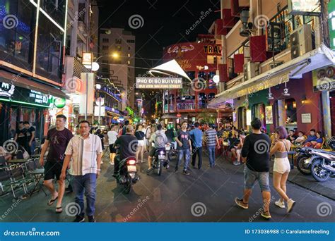 Walking Street At Night Ho Chi Minh City Editorial Stock Photo Image