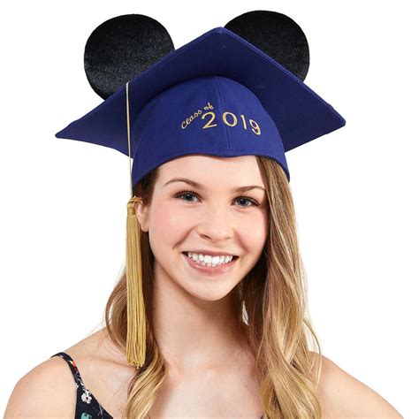Disney Parks Mickey Mouse Ear Hat Graduation Cap For Adults 2019 New
