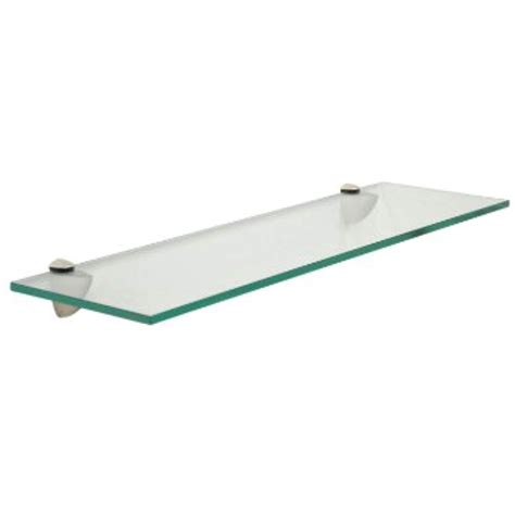 Floating Glass Bathroom Shelf Finish Brushed Steel Size 30 W X 6 D