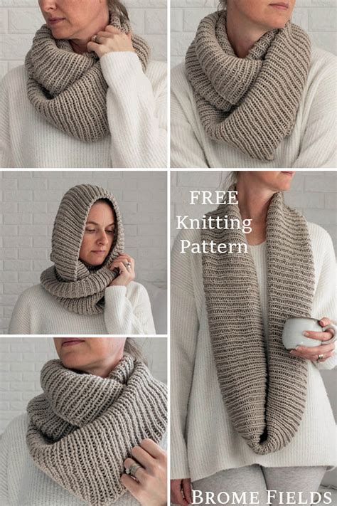Infinity Scarf Knitting Pattern Brome Fields
