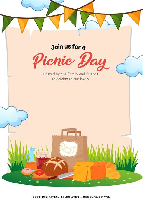 Picnic Invitations Birthday Invitation Card Template Baby Shower