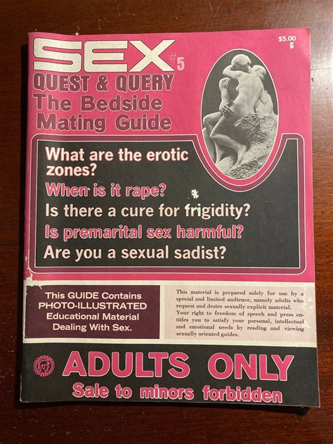 Mature Sex 5 Quest And Query The Bedside Mating Guide Centurion Etsy