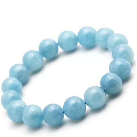 Natural Ocean Blue Aquamarine Bracelet Jewelry For Women Men Crystal