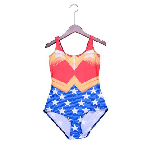 New Summer Swimsuit Wonder Woman Printed Plus Size Bikini S 4xl