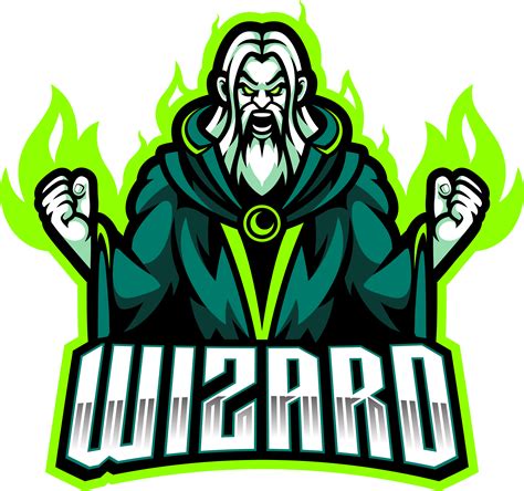 Wizard esport mascot logo design By Visink | TheHungryJPEG.com