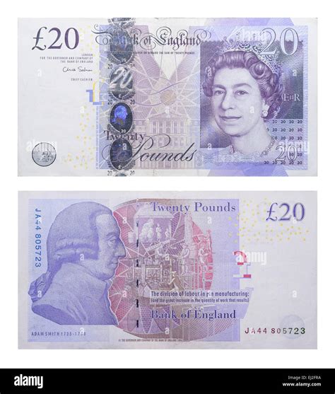 Banknote 20 British Pound Front And Back Side Stock Photo Alamy