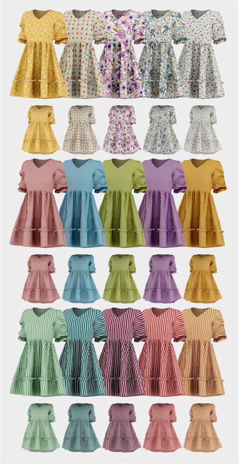 ̗̀ Hina Dress Tot Version ̖́ Ts4 Daisy Pixels Toddler Dress