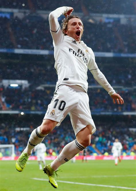 Luka Modric Of Real Madrid Celebrates After Scoring His Teams Second