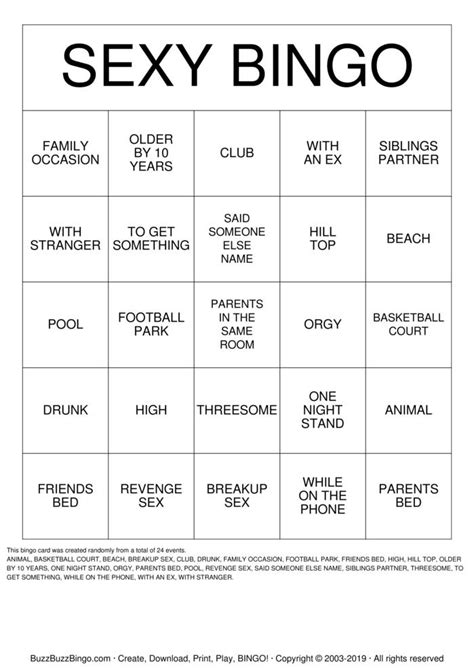 Sexy Bingo Bingo Cards To Download Print And Customize