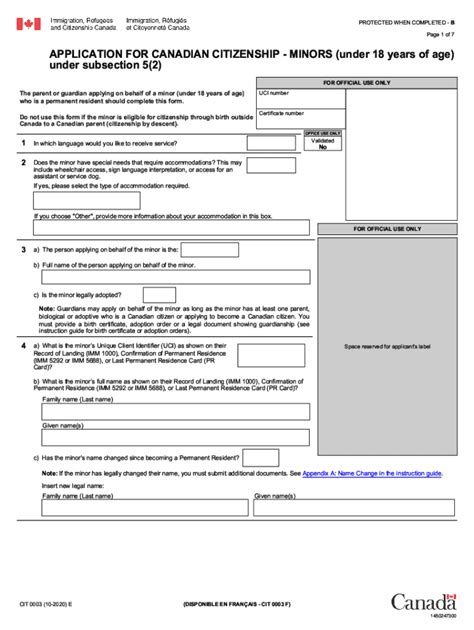 Canadian Citizenship Application Form Pdf 2021 Fill Online Printable