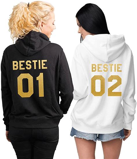Bestie 01 Bestie 02 Best Friends Matching Hoodies Set Best Friend