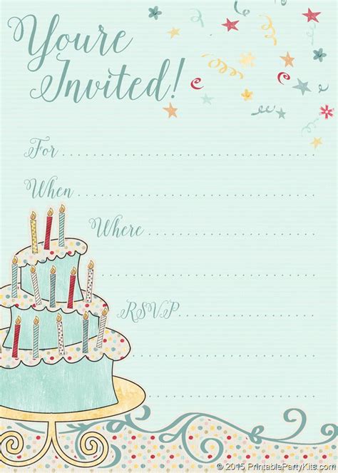 Free Printable Whimsical Birthday Party Invitation Template Online Birthday Invitations