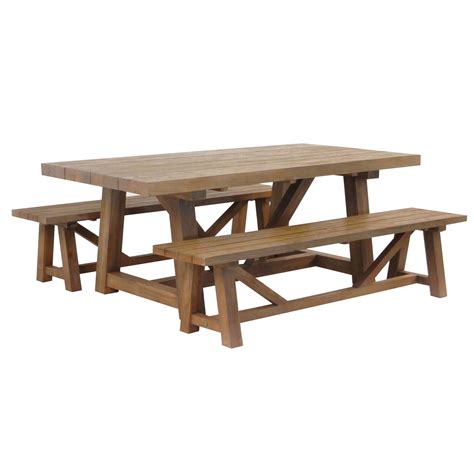 The Reclaimed Teak Trestle Dining Table Defines Classic Country Outdoor