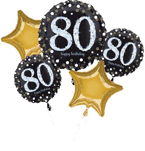 Sparkling Celebration Happy 80th Birthdaystar Satin Foil Balloon