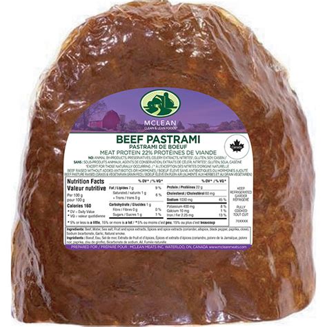 Beef Pastrami Fully Cooked Mclean Meats Clean Deli Meat Healthy