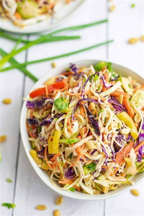 Asian Cabbage Slaw With Peanut Lime Dressing Bites Of Wellness