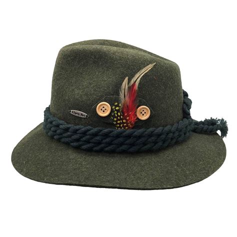 Women Accessories Traditional Bavarian German Themed Wool Fedora Red
