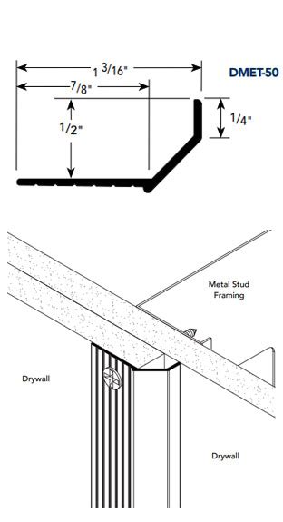 Fry Reglet Dmet 50 Edge Trim 12 Inch Clear Anodized