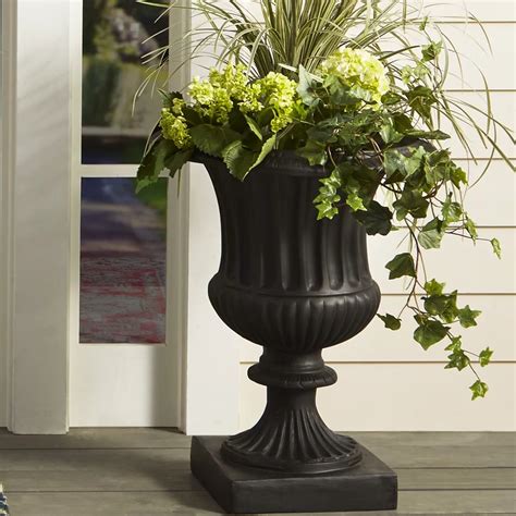 Amedeo Design Classic Ribbed Resin Stone Urn Planter And Reviews