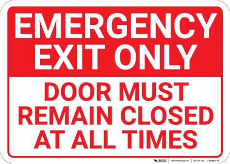 Emergency Exit Only Door Must Remain Closed At All Times Landscape