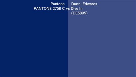 Pantone 2758 C Vs Dunn Edwards Dive In De5895 Side By Side Comparison
