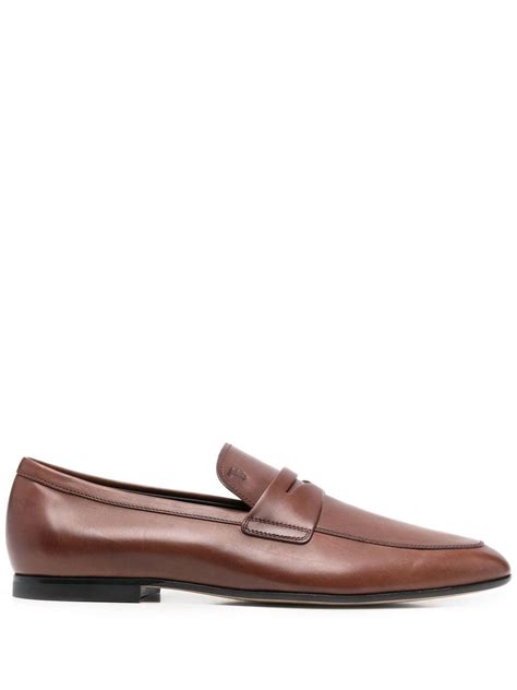 Tods Penny Strap Leather Loafers Smart Closet