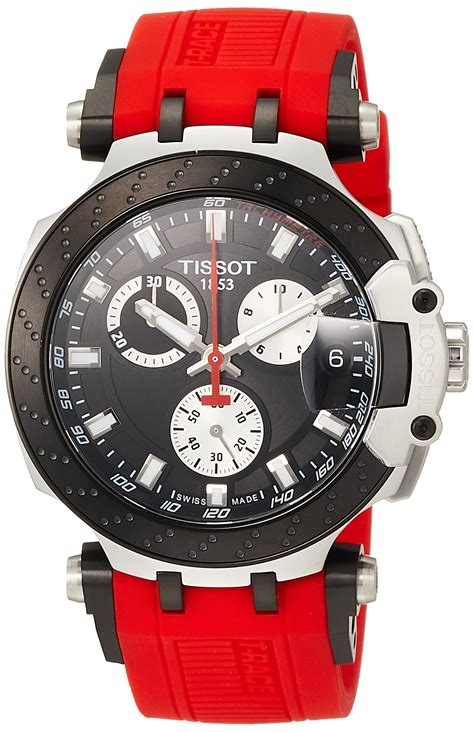 Tissot Mens T Race Chrono Quartz Stainless Steel Casual Watch Red