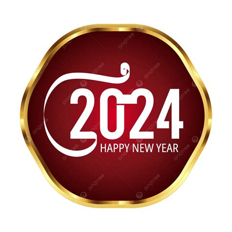 Happy New Year 2024 With Circle Text Box Or Frame Vector Happy New