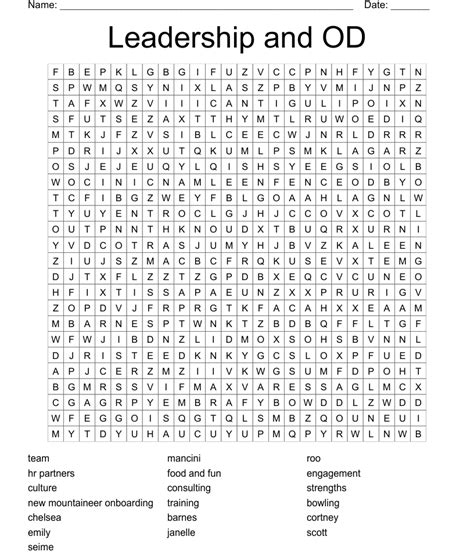 Leadership And Od Word Search Wordmint