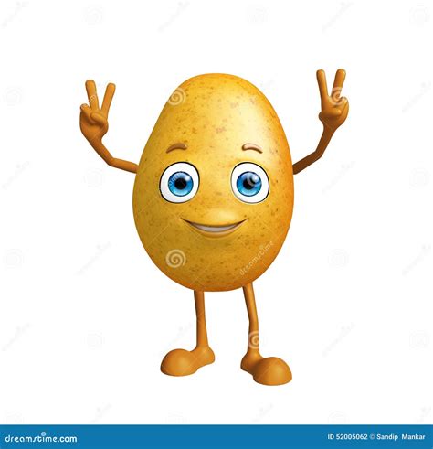 Potato Character With Win Pose Stock Illustration Illustration Of