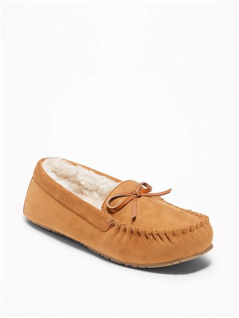 Faux Suede Sherpa Lined Moccasin Slippers For Women Old Navy Moccasins Slippers Moccasins