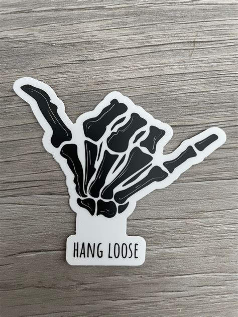 Hang Loose Shaka Skeleton Hand Sticker Surfer Decal Etsy