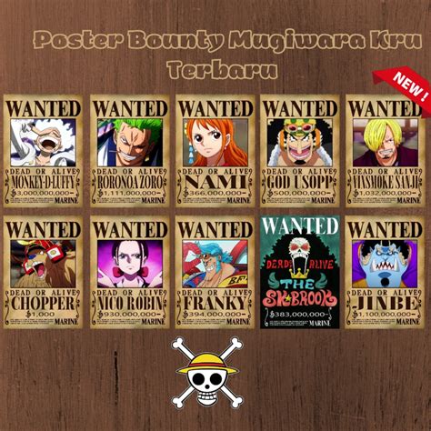 Jual 1 Set Poster Bounty One Piece Terbaru Poster Wanted Komplit Shp Ukuran A4 Shopee Indonesia