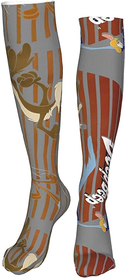 Djngn Wile E Coyote Unisex Fashion Thigh High Socks Warm Long Tube Stockings Sports Gym Yoga