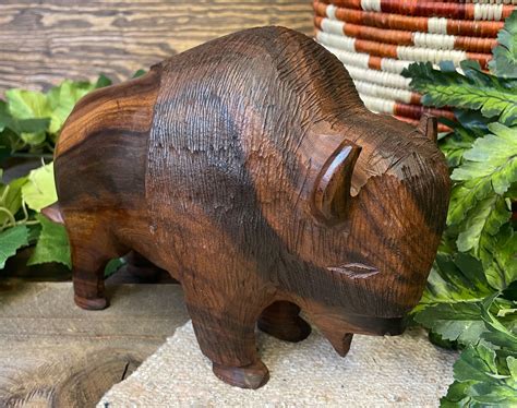 Rustic Hand Carved Ironwood Buffalo 9 169bc238 Mission Del Rey
