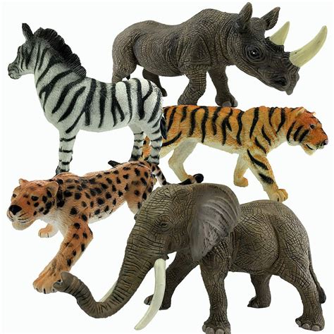 Texpress Jumbo Realistic Looking Safari Animals Vinyl Assorted Zoo