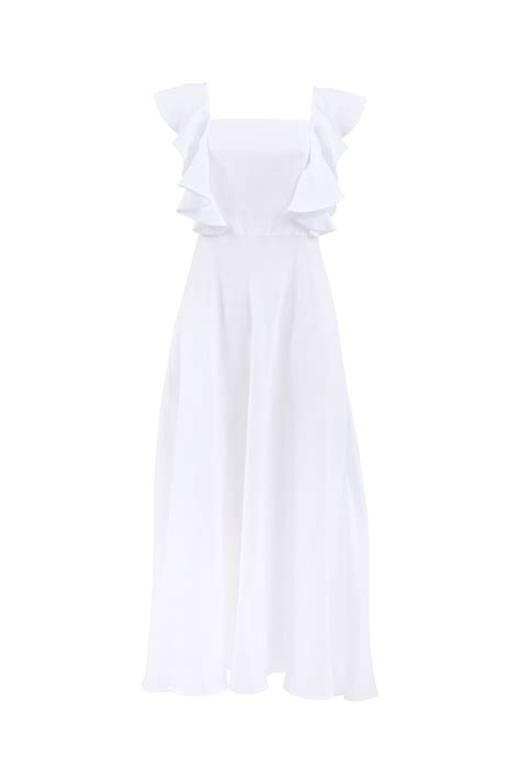 Portia White Linen Maxi Dress Hesper Fox