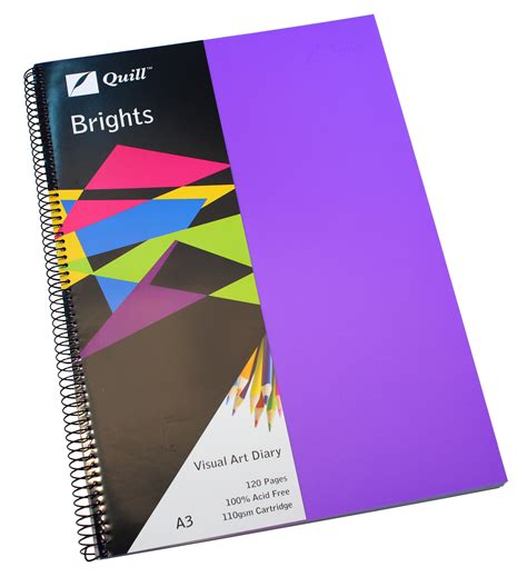 Quill Visual Art Diary A3 Brights 60 Leaf Purple