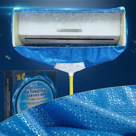 Split Air Conditioning Cleaning Waterproof Cover Bag With Drain Outlet And Two Sides Support