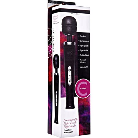 Wand Essentials Rechargeable 8 Speed 8 Function Wand Massager 125 Black