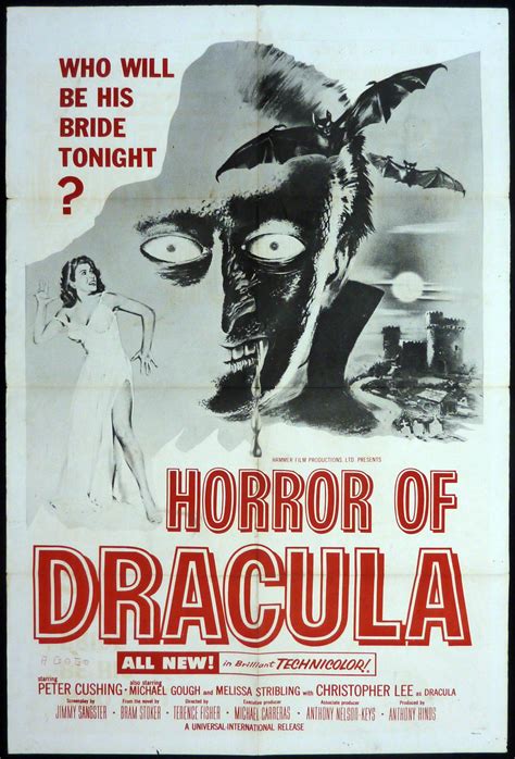 Dracula 1958 Original Vintage Hammer Horror Us One Sheet Film Poster