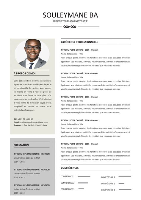 Modèle de CV Professionnel Gorée à télécharger  Emploi Dakar