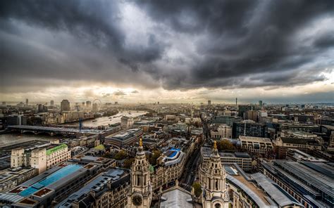 London Cityscape Panorama Architecture Aerial View Wallpaper