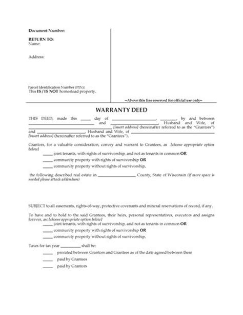 Wisconsin Warranty Deed For Joint Ownership Legal Forms And Business
