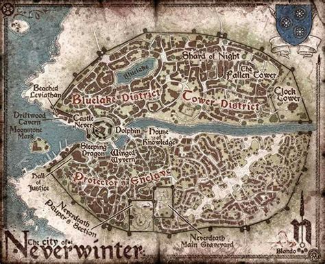 Neverwinter Map Neverwinter Dandd Fantasy World Map Fantasy Map