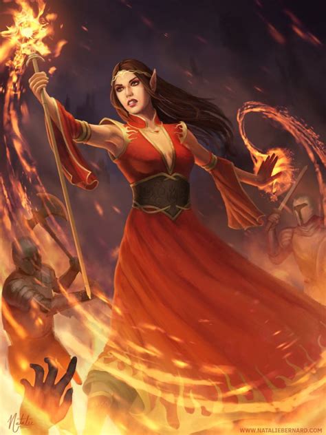 Fire Mage Dungeons And Dragons Characters Fantasy Character Design Character Portraits